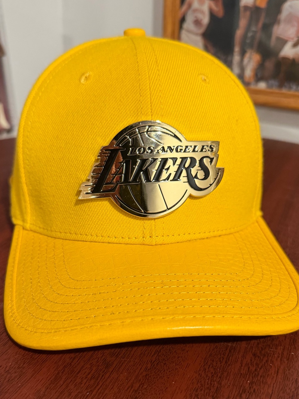 Pro Standard Lakers Hat - Leather Bill and Strap